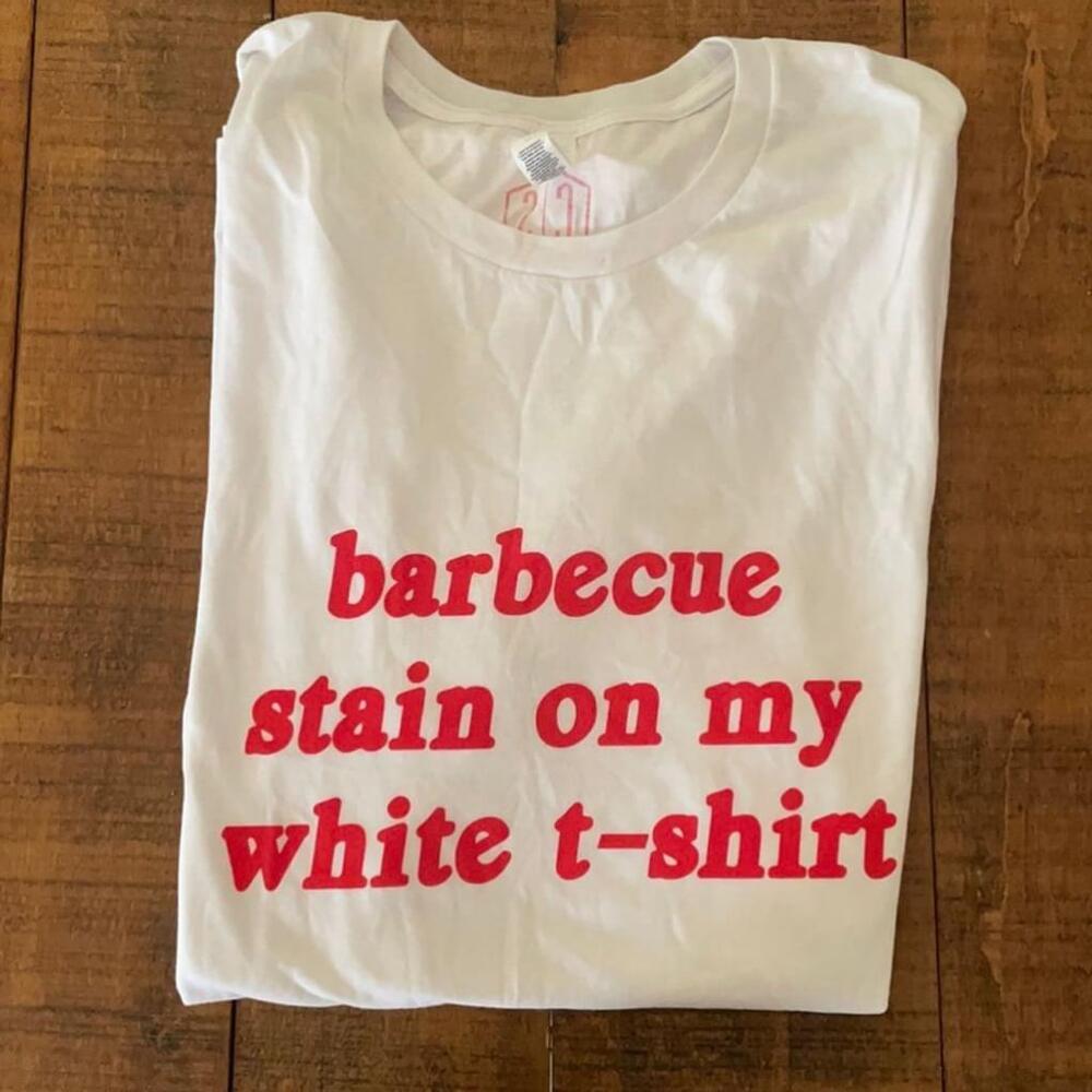 White graphic T